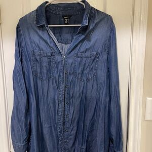 Denim Button-Up Shirt